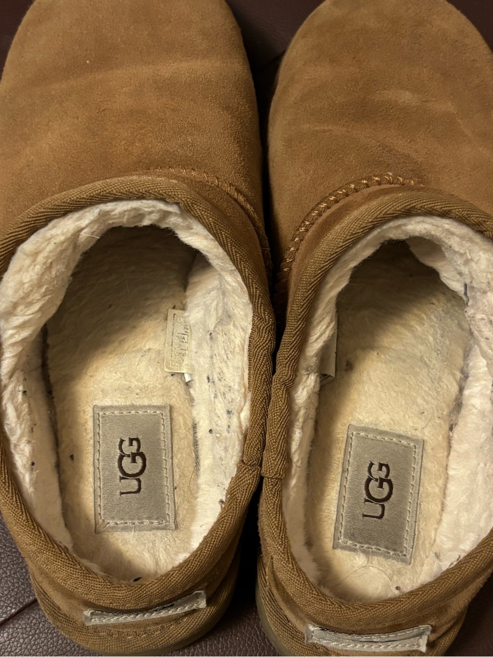 UGG Chestnut Suede Shearling Clog